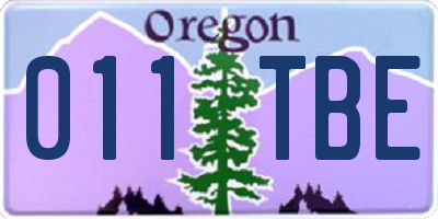 OR license plate 011TBE