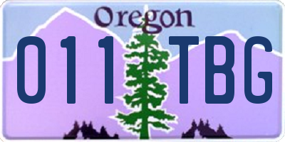 OR license plate 011TBG