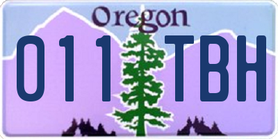 OR license plate 011TBH