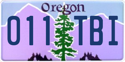 OR license plate 011TBI