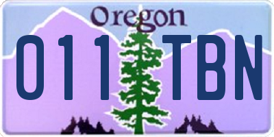 OR license plate 011TBN