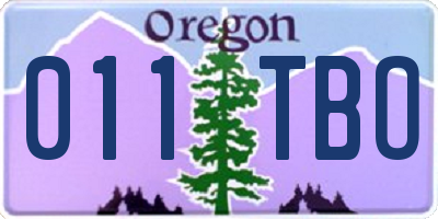 OR license plate 011TBO
