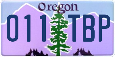 OR license plate 011TBP