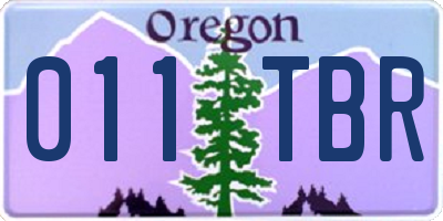 OR license plate 011TBR
