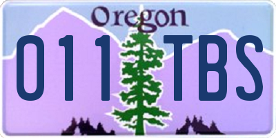 OR license plate 011TBS