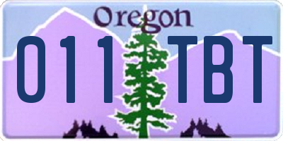 OR license plate 011TBT