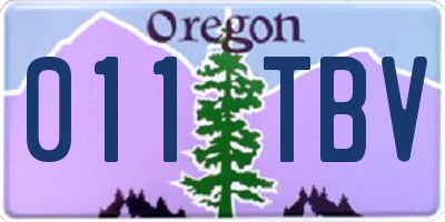 OR license plate 011TBV