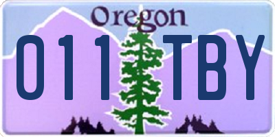 OR license plate 011TBY
