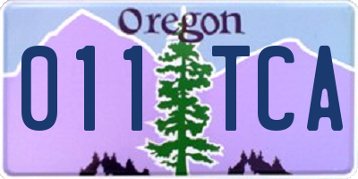 OR license plate 011TCA
