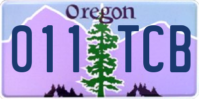 OR license plate 011TCB