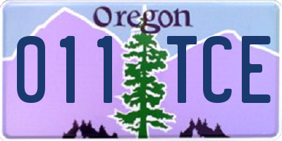 OR license plate 011TCE