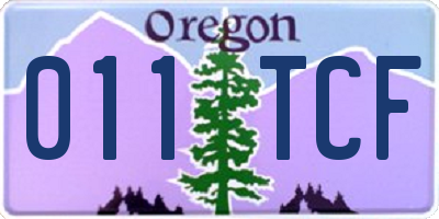 OR license plate 011TCF