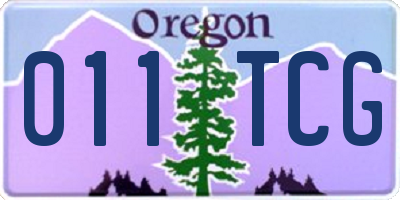 OR license plate 011TCG