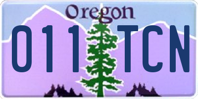 OR license plate 011TCN