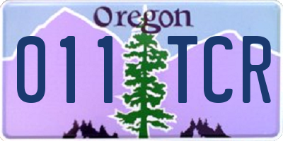 OR license plate 011TCR