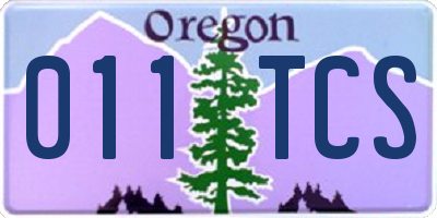 OR license plate 011TCS