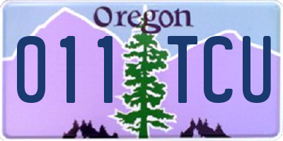 OR license plate 011TCU