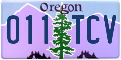 OR license plate 011TCV