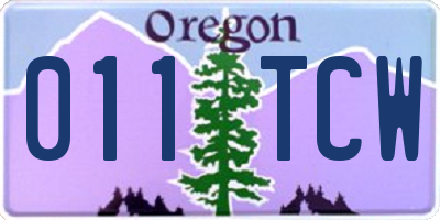 OR license plate 011TCW