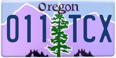 OR license plate 011TCX