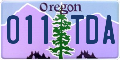 OR license plate 011TDA