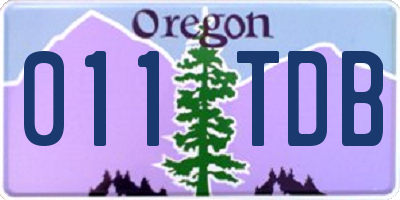 OR license plate 011TDB