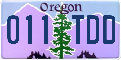 OR license plate 011TDD