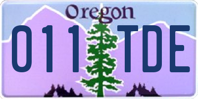 OR license plate 011TDE
