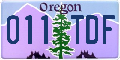 OR license plate 011TDF