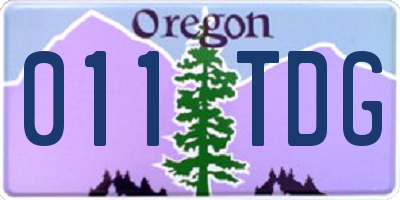 OR license plate 011TDG