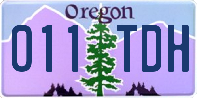 OR license plate 011TDH