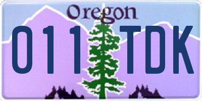 OR license plate 011TDK