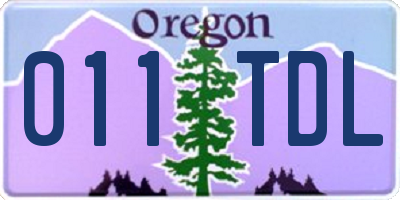 OR license plate 011TDL