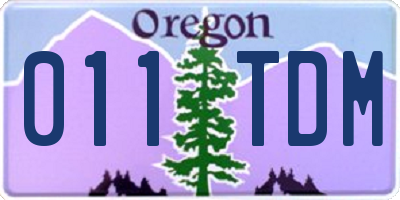 OR license plate 011TDM