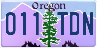 OR license plate 011TDN