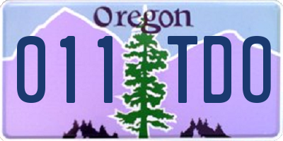OR license plate 011TDO