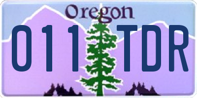OR license plate 011TDR