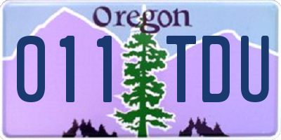 OR license plate 011TDU