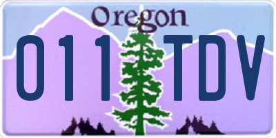 OR license plate 011TDV
