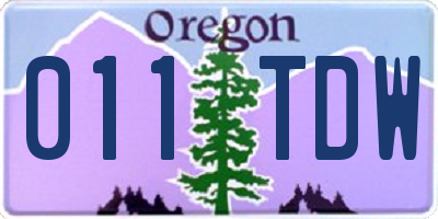 OR license plate 011TDW