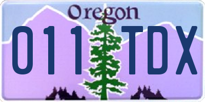OR license plate 011TDX
