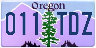 OR license plate 011TDZ