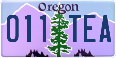 OR license plate 011TEA