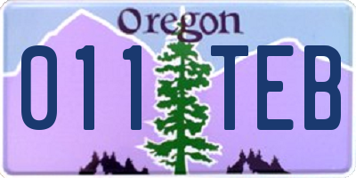 OR license plate 011TEB