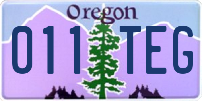 OR license plate 011TEG
