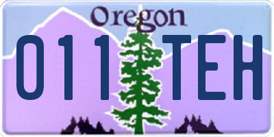 OR license plate 011TEH