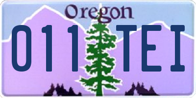 OR license plate 011TEI