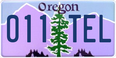 OR license plate 011TEL