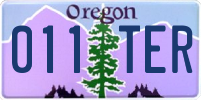 OR license plate 011TER