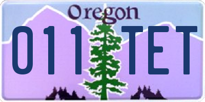 OR license plate 011TET